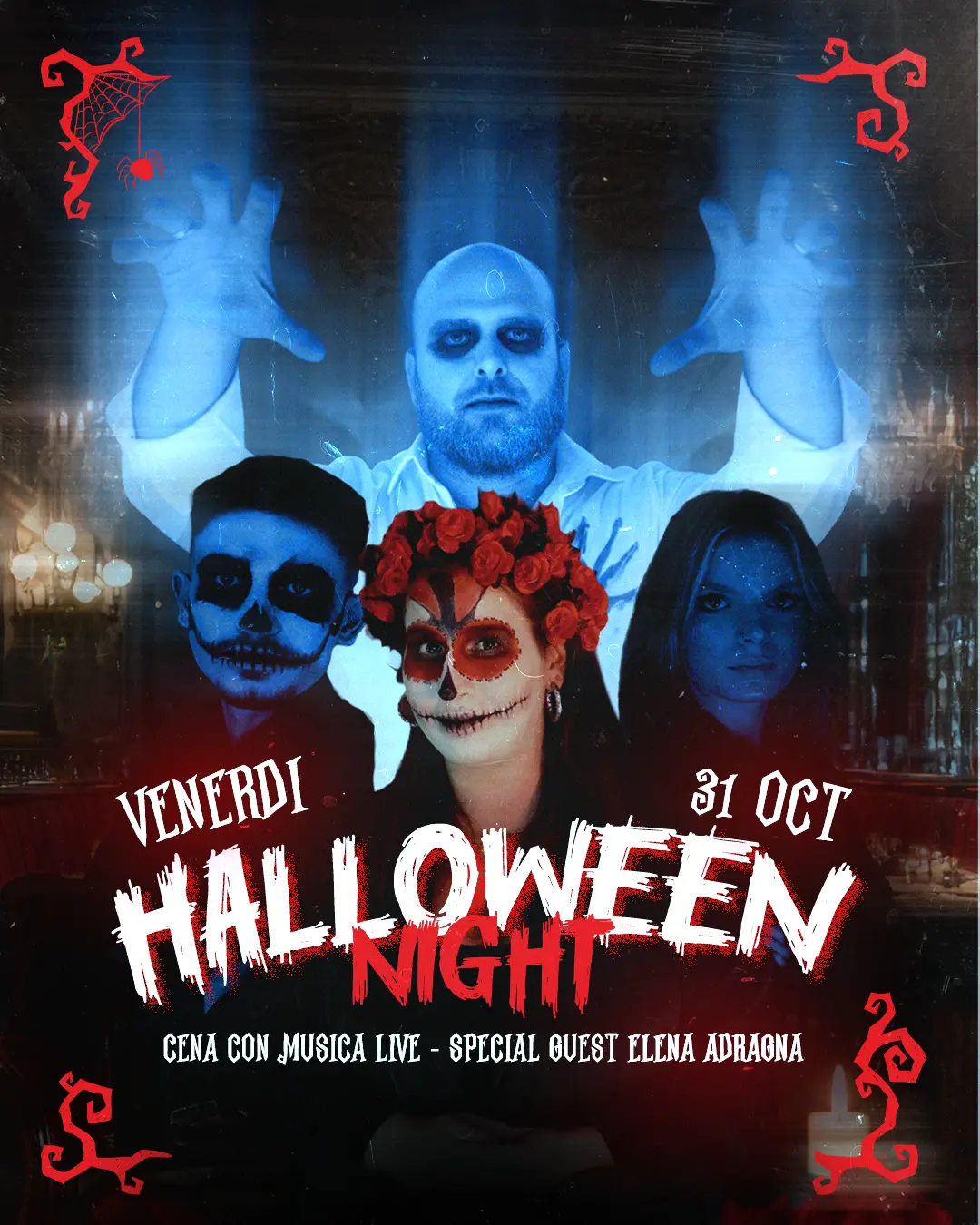 Locandina Halloween Night 2025 di Seigradi con Elena Adragna