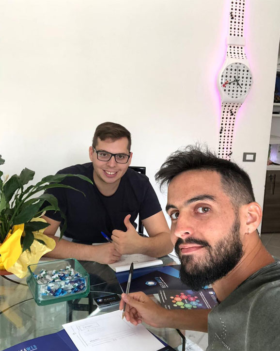 Dario Romano e Aurelio Di Maggio nello studio Hexaweb